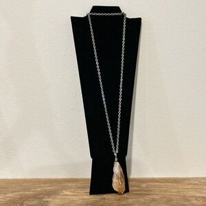 Large citrine pendant and chain